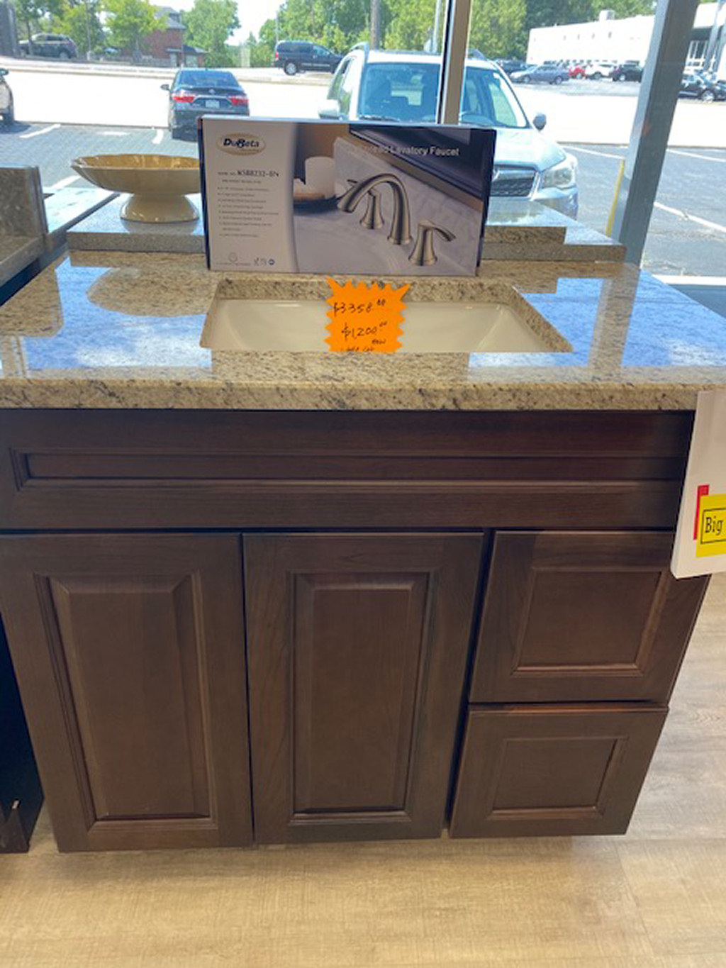 36 inch Diamond Cherry Tundra Vanity with Granite Top